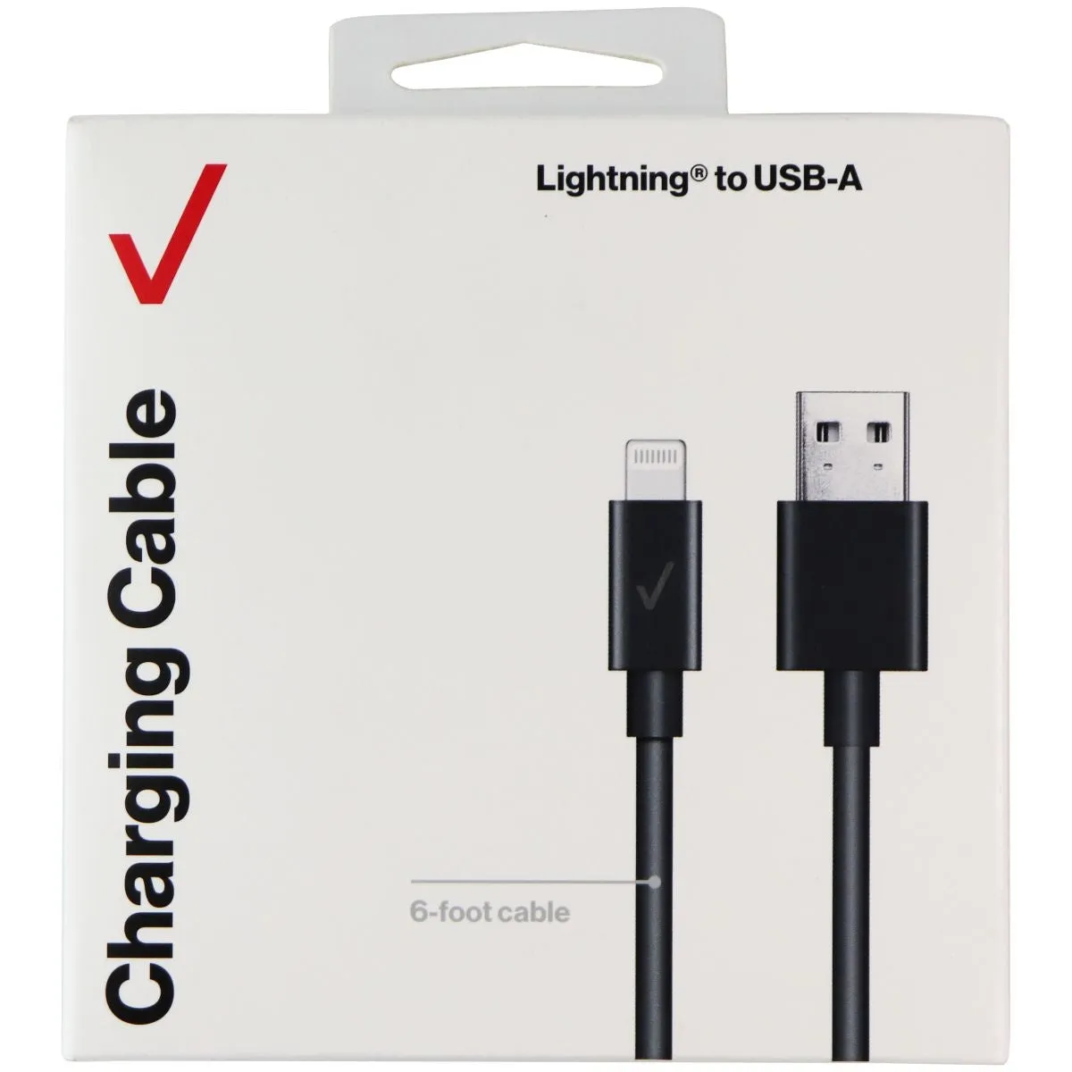 Verizon (6-ft) MFi Lightning 8-Pin to USB-A Cable for iPhone/iPad - Black