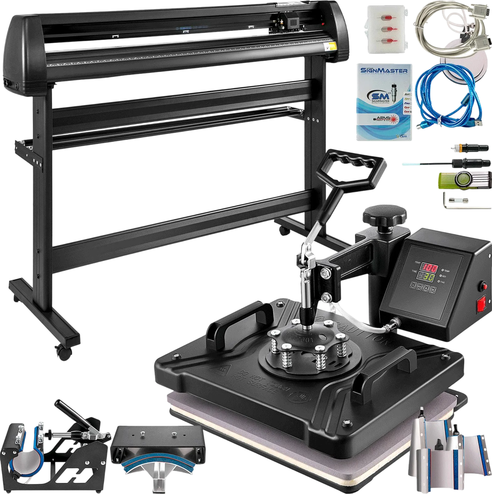 Vevor Heat Press 8-in-1 Multifunctional Transfer Machine 11.6" x 15.2" and 53" Vinyl Cutter/Plotter New