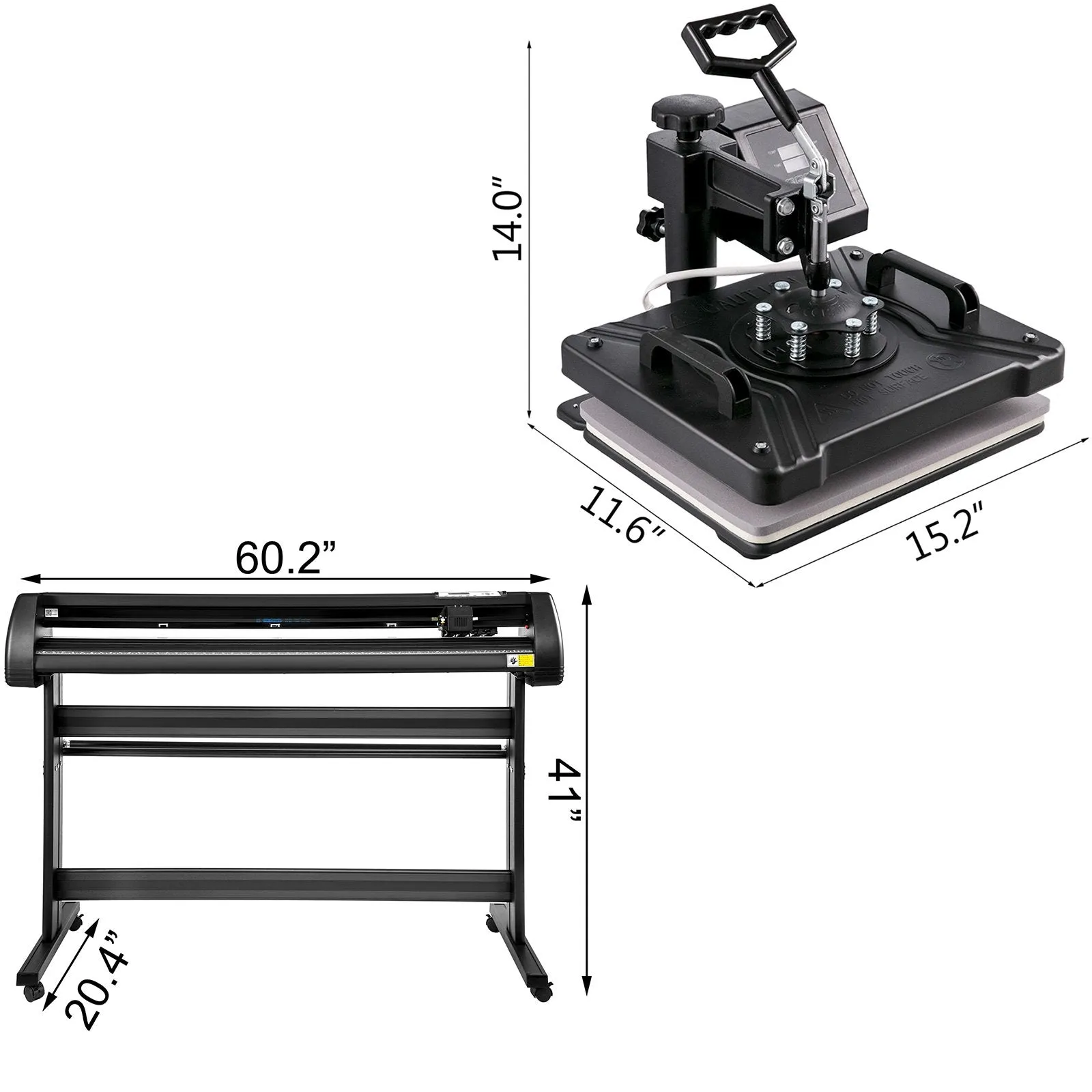 Vevor Heat Press 8-in-1 Multifunctional Transfer Machine 11.6" x 15.2" and 53" Vinyl Cutter/Plotter New