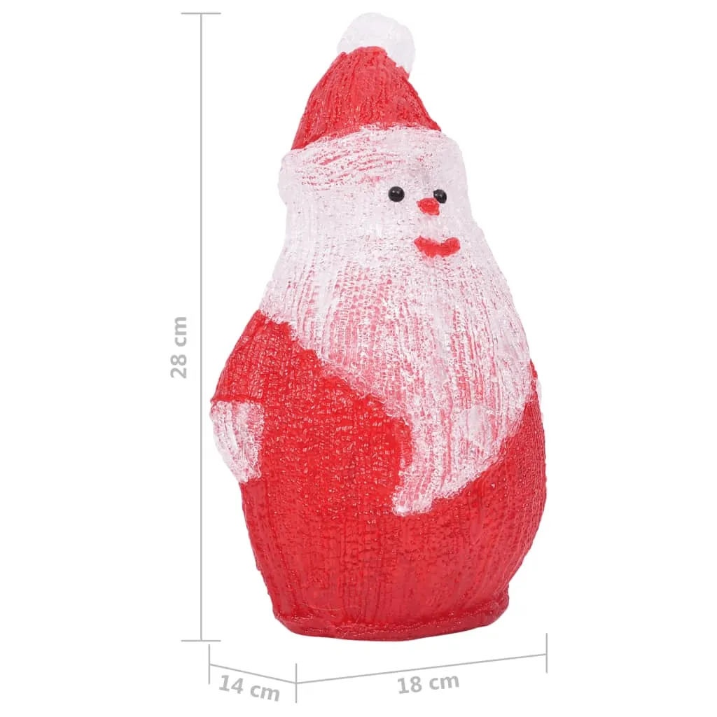 vidaXL LED Christmas Acrylic Santa Figure Indoor and Outdoor 28cm