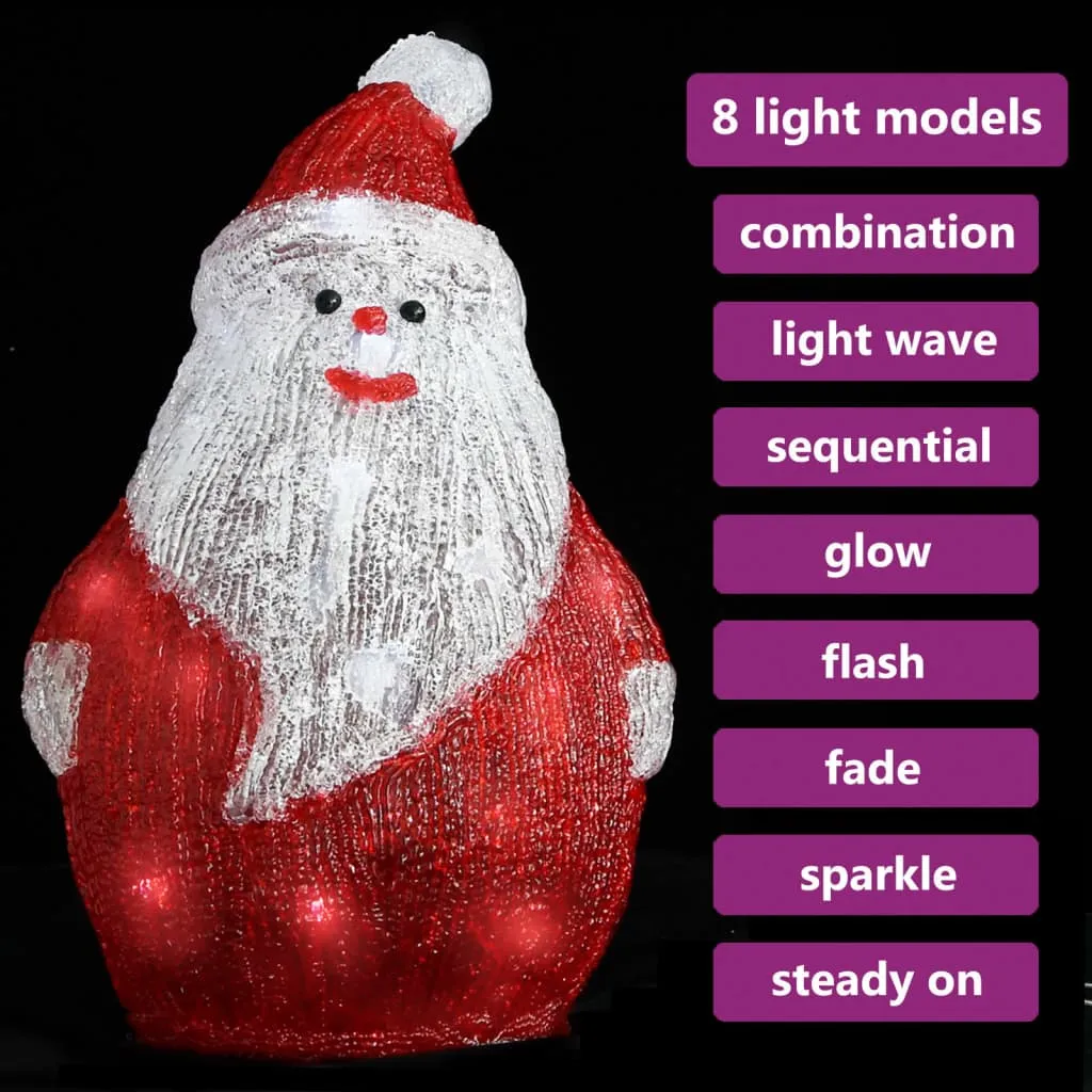 vidaXL LED Christmas Acrylic Santa Figure Indoor and Outdoor 28cm