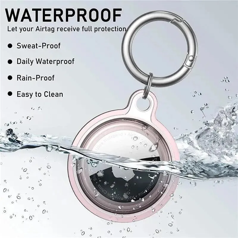 Waterproof Anti-lost Keychain Holder Soft Case for Apple Airtag Air Tag Dog Cat Pet Collar Anti-scratch Keys Tracker Protective