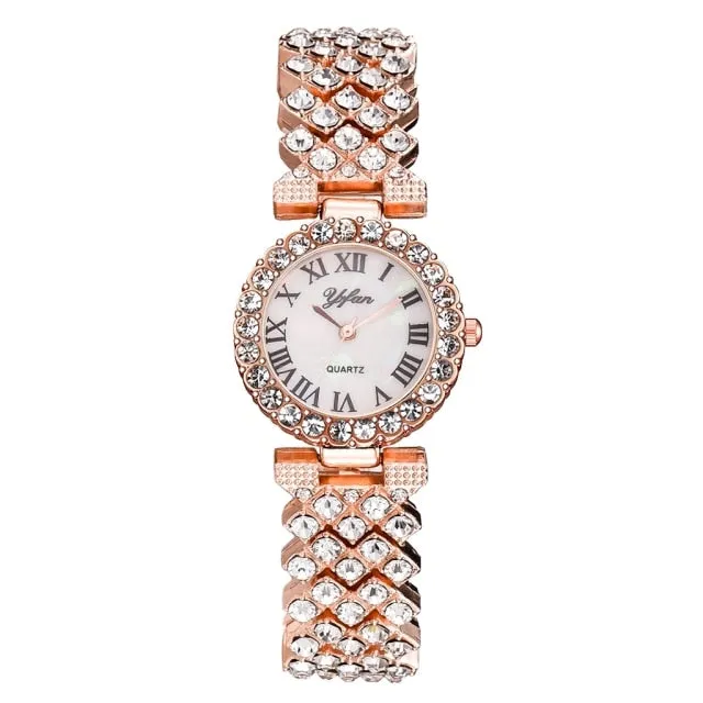 Woman's 2 Piece Luxury Fashion Watch and Bracelet Set