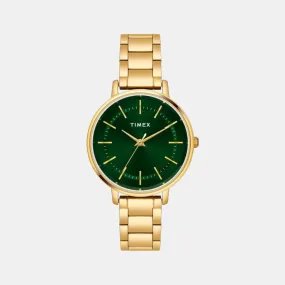 Women Analog Green Dial Stainless Steel Watch TWEL15803