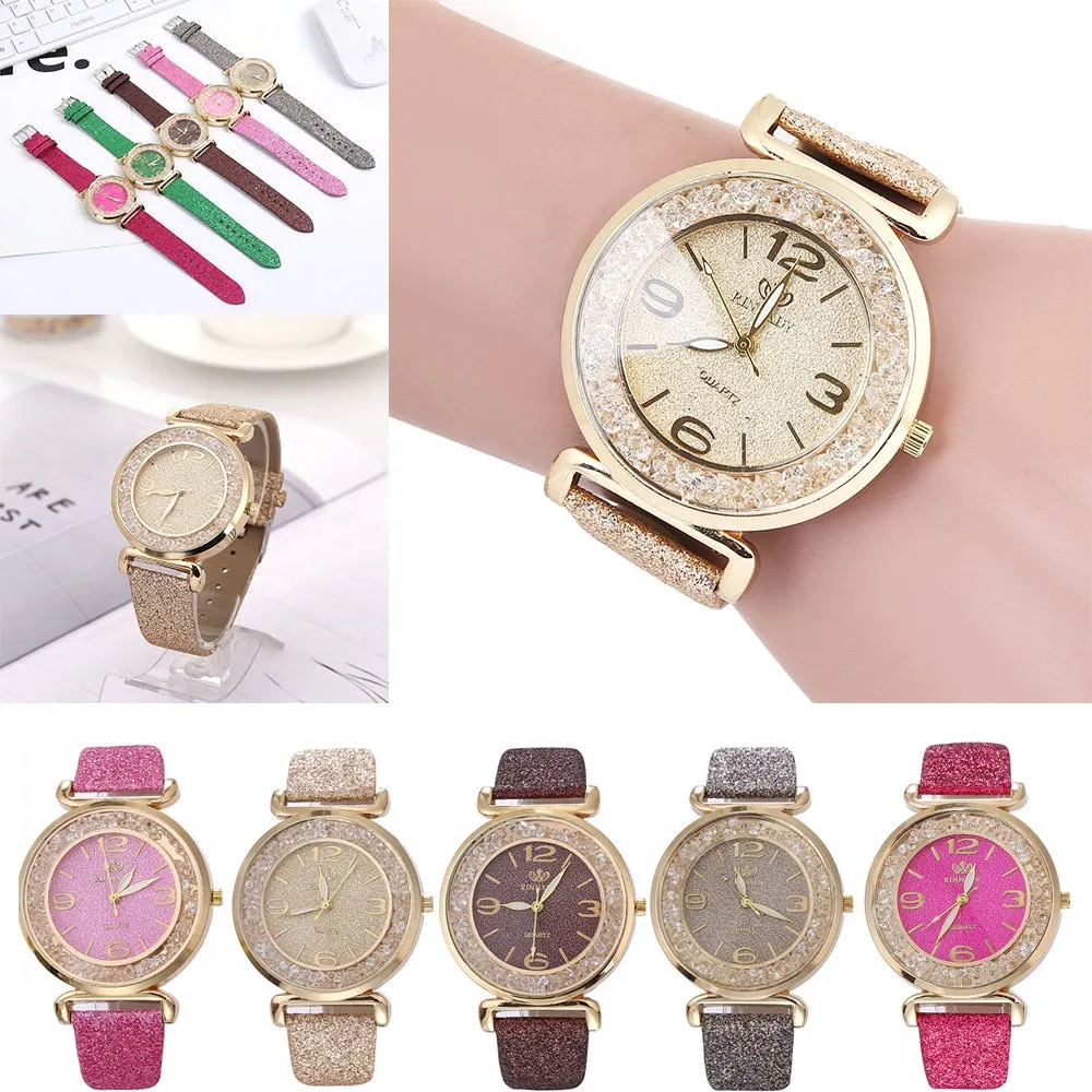 Women Watches Crystal Rhinestone Stainless Steel Quartz