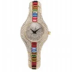 Womens  Shockproof Waterproof Luxury Ladies Metal Watch bracelets Rhinestone