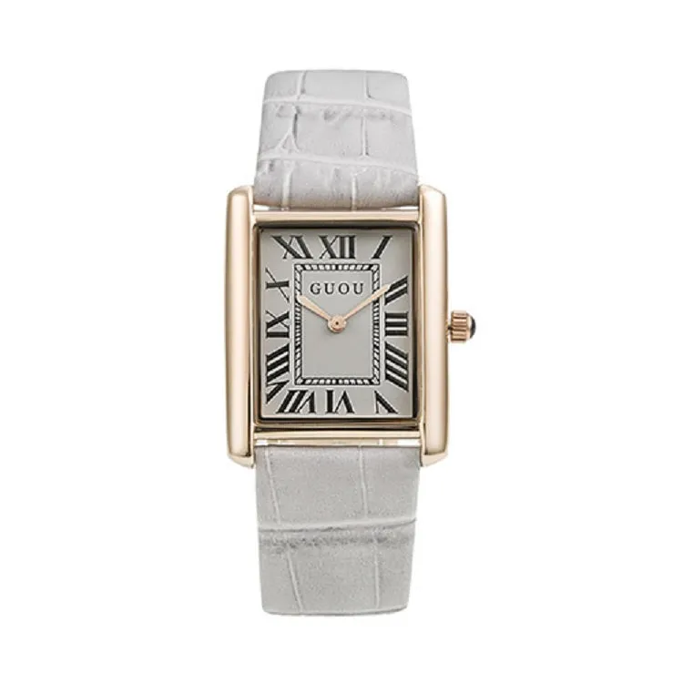 Women's Watch Retro Rectangular Quartz dial leather strap elegant watch