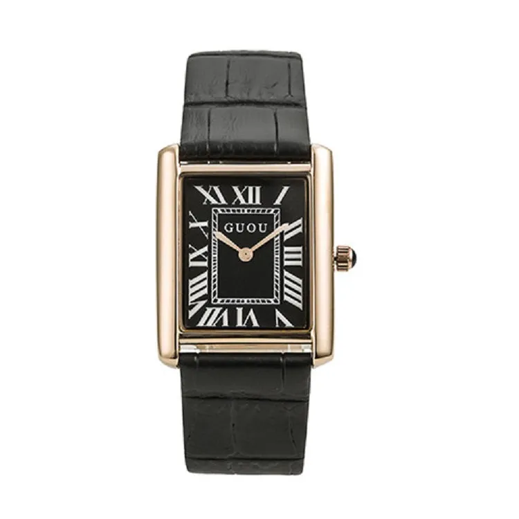 Women's Watch Retro Rectangular Quartz dial leather strap elegant watch