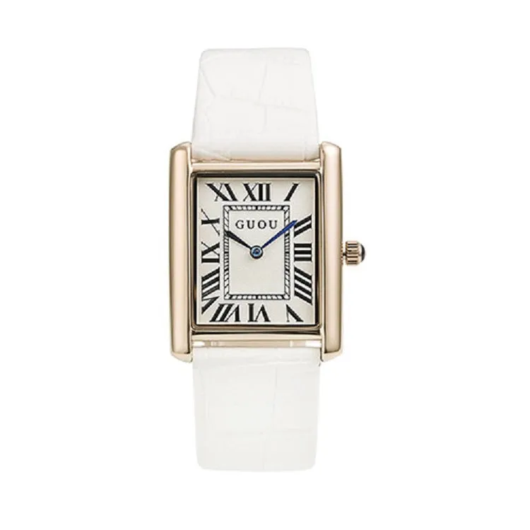 Women's Watch Retro Rectangular Quartz dial leather strap elegant watch